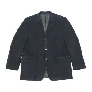 Burberry London Mens Corduroy Sport Coat Blazer Black 46R Bond Street Lycra